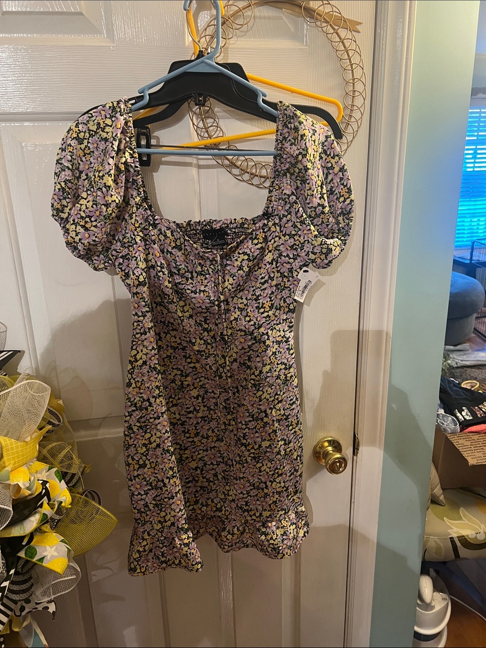 Sanctuary Fresh Breeze Square Neck Mini Dress in ditsy floral print nwt, size 2